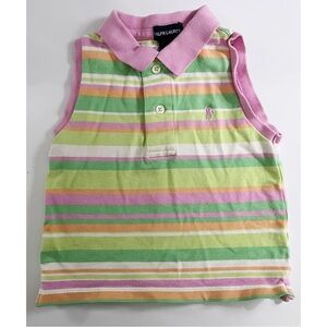 Ralph Lauren • Kids Pink Green Striped Polo